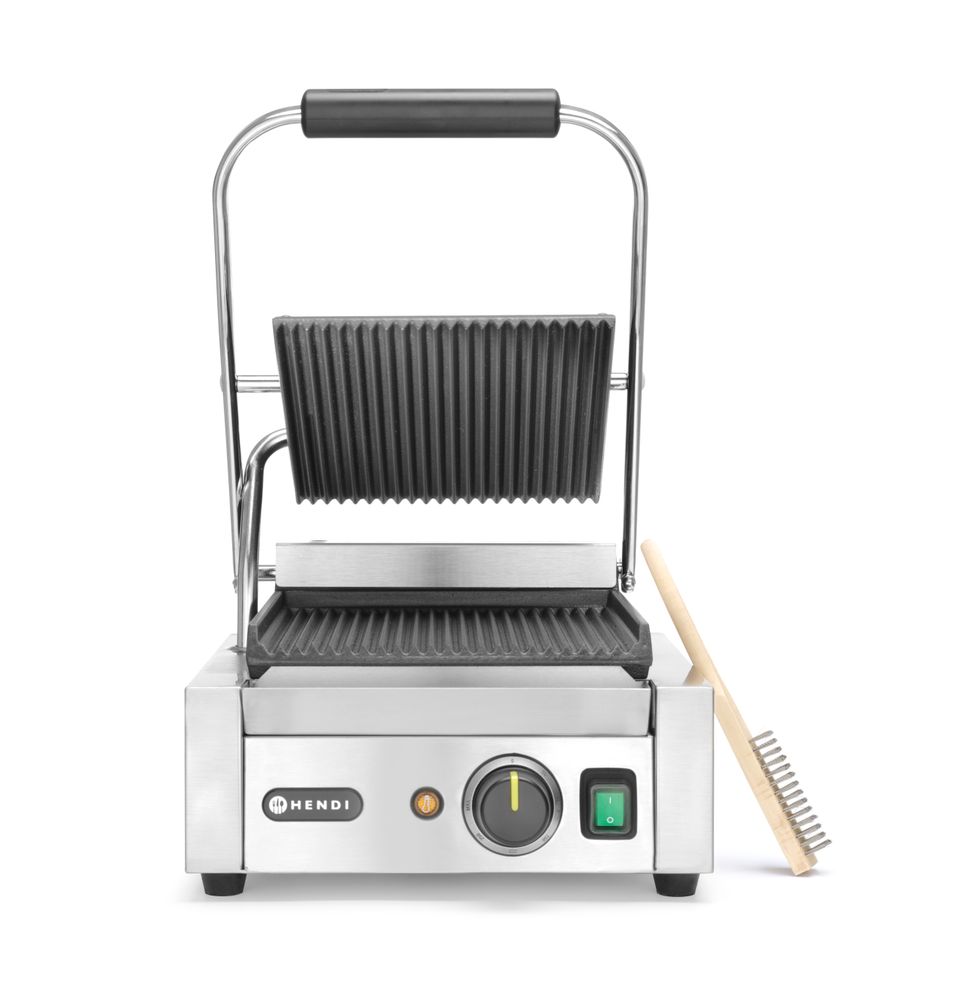 Kontakt grill – szimpla verzió – Bordázott tetejű és aljú – 230V / 1800W – 310x370x210 mm