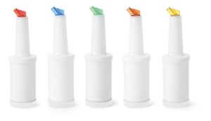 Tároló flakon kiöntővel – piros – 0.8 L