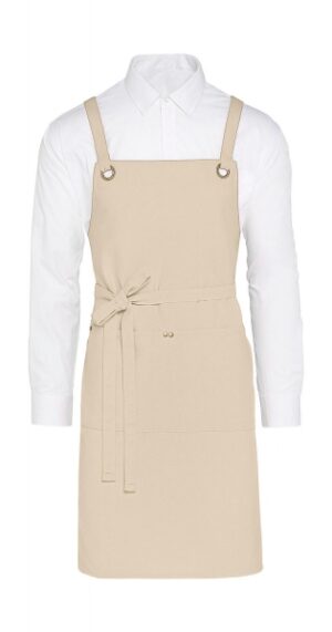 PROVENCE - Crossover Eyelets Bib Apron with Pocket