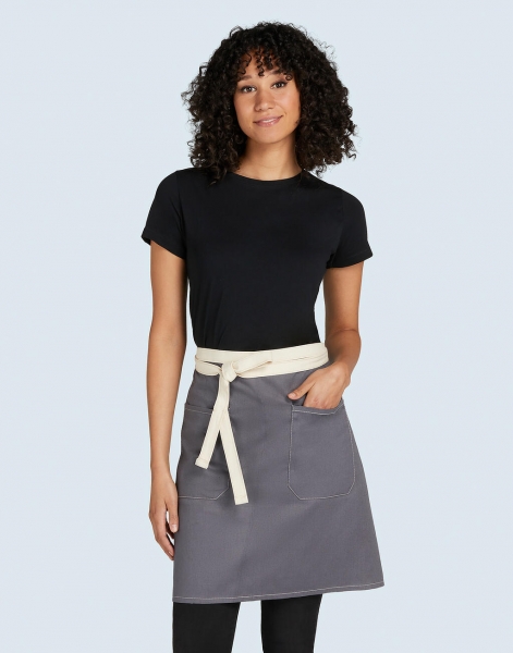 SANTORINI - Contrasted Bistro Apron with Pocket - Image 2