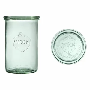 Hengeres üveg, 1 l, fedővel, Zylinder, 6 db