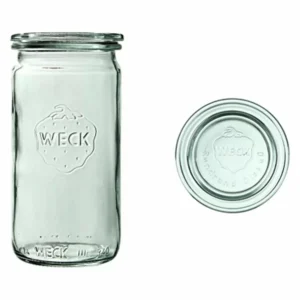 Hengeres üveg, 340 ml, fedővel, Zylinder, 6 db