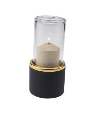 TONDO fekete, arany gyűrűvel, átlátszó búrával