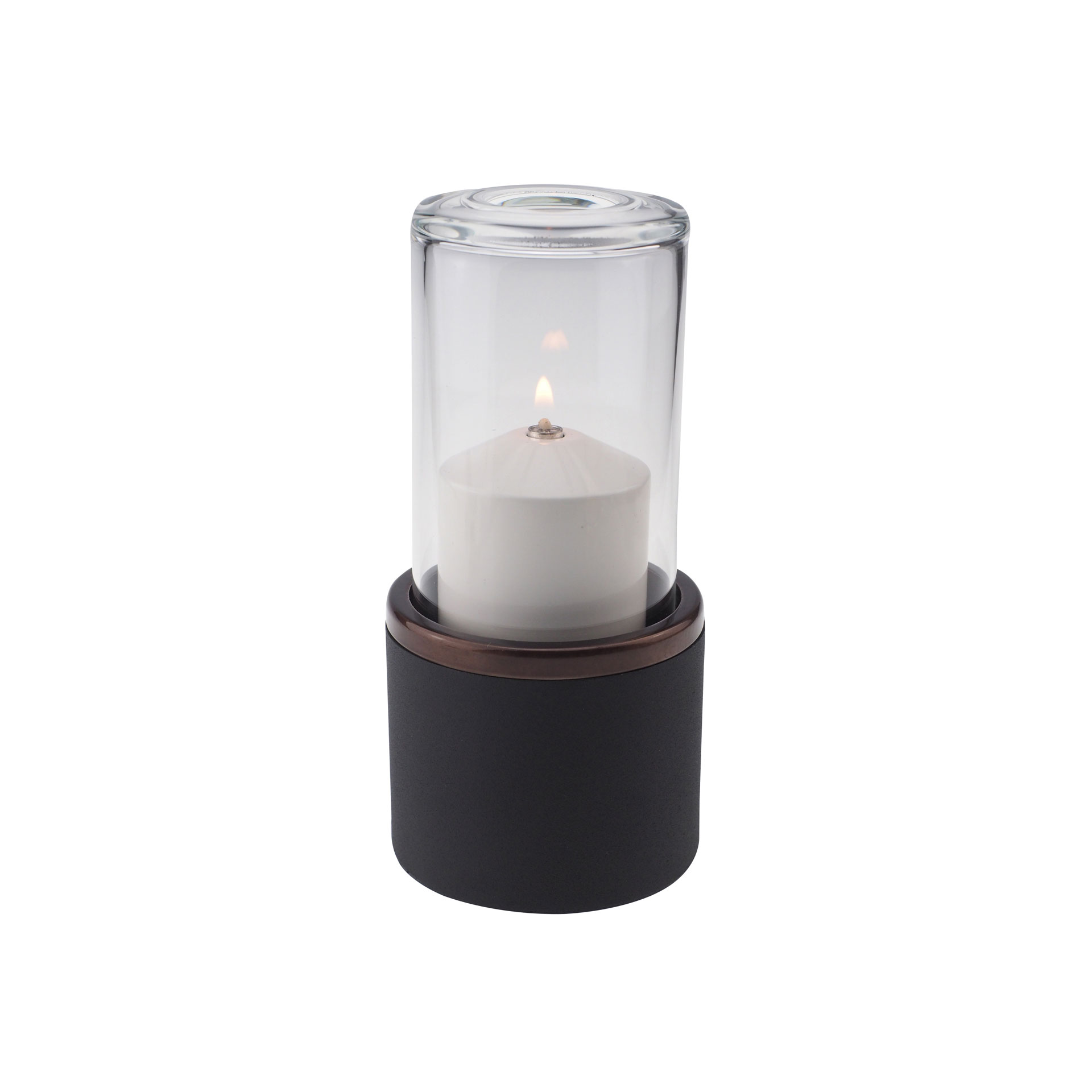 TONDO fekete, réz gyűrűvel, átlátszó búrával